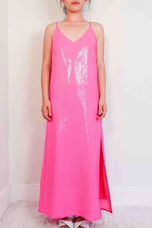 pink sequin dress