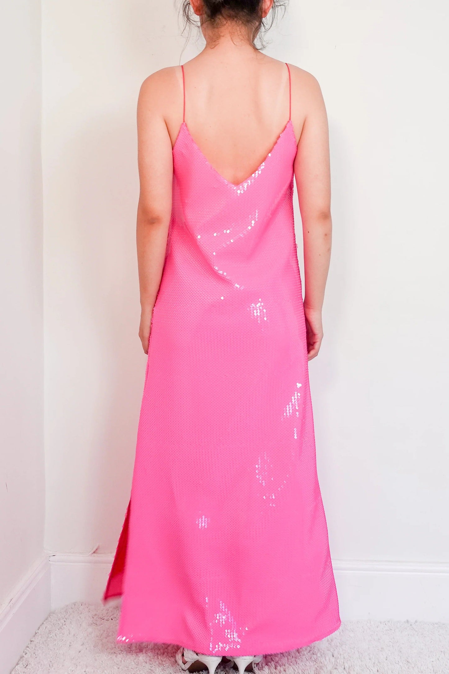 pink sequin dress